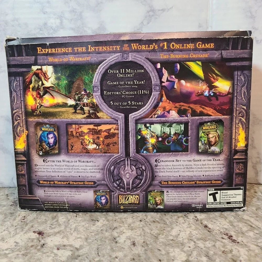 World of Warcraft Battle Chest Burning Crusade PC CD-ROM Windows XP Vista 7 Mac